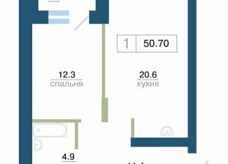 1-ком. квартира на продажу, 50.7 м2, Красноярск, улица Профсоюзов, 1