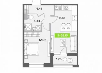 Продам 1-комнатную квартиру, 38.2 м2, Санкт-Петербург, метро Звёздная