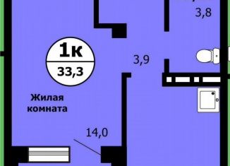 Продажа 1-комнатной квартиры, 33.3 м2, Красноярск, улица Лесников, 41Б