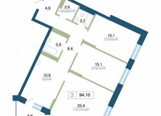 Продам 3-ком. квартиру, 94.1 м2, Красноярск, Железнодорожный район, улица Профсоюзов, 1