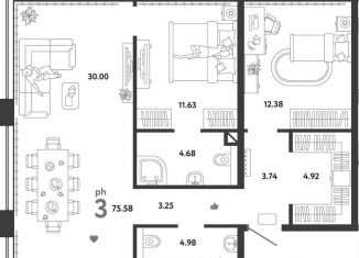 Продаю 2-комнатную квартиру, 75.6 м2, Москва, улица Мустая Карима, 12, Даниловский район