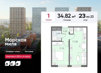 Продам 1-комнатную квартиру, 34.8 м2, Санкт-Петербург, муниципальный округ Юго-Запад