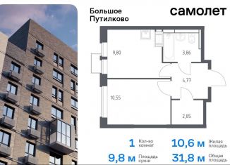 Продаю 1-комнатную квартиру, 31.8 м2, деревня Путилково