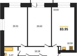 Двухкомнатная квартира на продажу, 84 м2, Воронежская область, Кленовая улица, 3