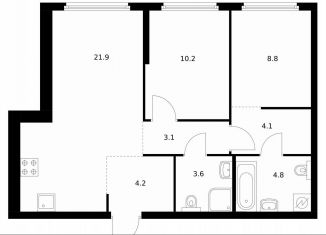 Продам 2-ком. квартиру, 60.7 м2, Москва, жилой комплекс Барклая 6, к7, станция Фили