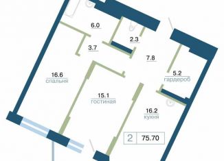 Продажа 2-комнатной квартиры, 75.7 м2, Красноярский край, улица Профсоюзов, 1