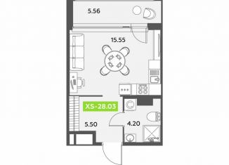 Продаю квартиру студию, 28 м2, Санкт-Петербург, метро Купчино