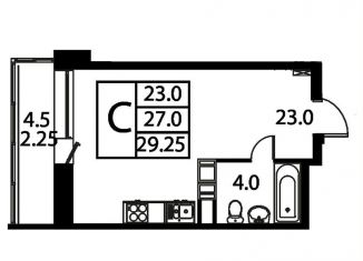 Продам квартиру студию, 29.3 м2, Домодедово