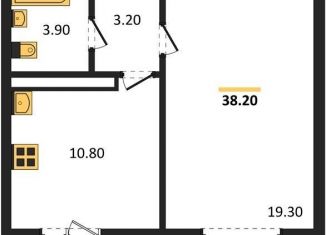 Продаю однокомнатную квартиру, 38.2 м2, Воронеж, улица Шидловского, 28