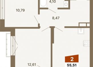 Продается двухкомнатная квартира, 55.5 м2, Екатеринбург, Верх-Исетский район