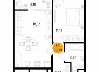 Продаю 1-комнатную квартиру, 40 м2, Рязань, улица Земнухова, 2