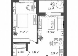 Продается 2-ком. квартира, 41.3 м2, Тюменская область, улица Ю.-Р.Г. Эрвье, 34к1