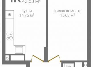 Однокомнатная квартира на продажу, 46.3 м2, Нижний Новгород, ЖК КМ Тимирязевский, 2-я Оранжерейная улица, 4