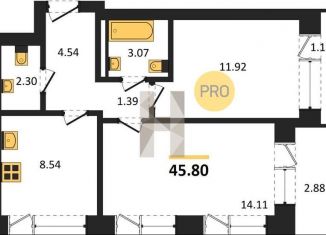 Продается двухкомнатная квартира, 45.8 м2, Новосибирск, метро Красный проспект, улица Фёдора Ивачёва