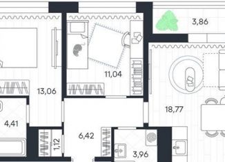 Продажа 2-комнатной квартиры, 62.6 м2, посёлок Петровский