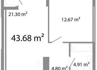 Продажа двухкомнатной квартиры, 43.7 м2, Челябинск, Центральный район