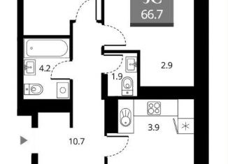 Продается 3-комнатная квартира, 66.7 м2, Новосибирская область, Прибрежная улица, 4/2