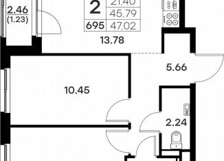 Продаю 2-комнатную квартиру, 47 м2, Владимирская область, Тракторная улица, 43