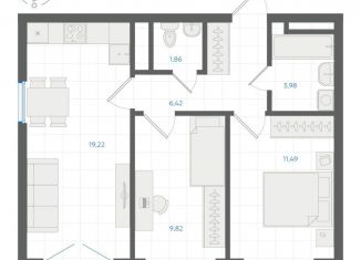 Продаю двухкомнатную квартиру, 53.3 м2, Екатеринбург, Ленинский район