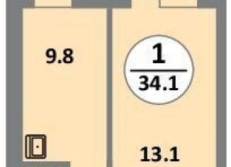 Продам однокомнатную квартиру, 34.1 м2, Красноярск, Советский район, Соколовская улица, 54