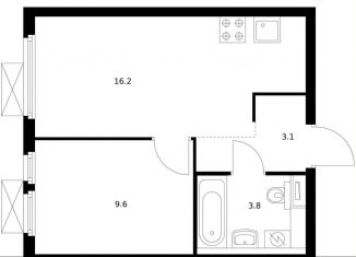 Продажа 1-ком. квартиры, 33.4 м2, Москва, метро Озёрная