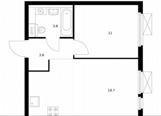 Продажа 1-ком. квартиры, 38.5 м2, Москва, метро Озёрная