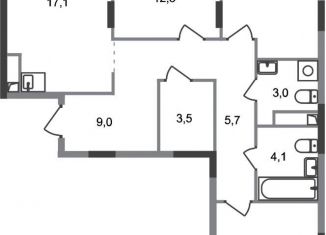 Продажа 3-комнатной квартиры, 81.1 м2, Москва, деревня Рассказовка, 2