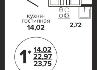 Продаю квартиру студию, 23.8 м2, Краснодар, Российская улица, 257/7, микрорайон Завод Радиоизмерительных Приборов