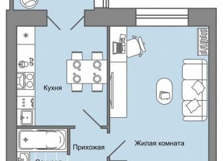 1-комнатная квартира на продажу, 40 м2, село Первомайский, ЖК Знак, улица Строителя Николая Шишкина, 11к1