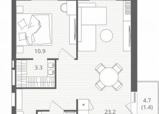 Продажа 1-комнатной квартиры, 51.6 м2, Калининградская область, Стекольная улица, 41