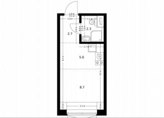 Продаю квартиру студию, 19.3 м2, посёлок Ильинское-Усово, Заповедная улица, 9