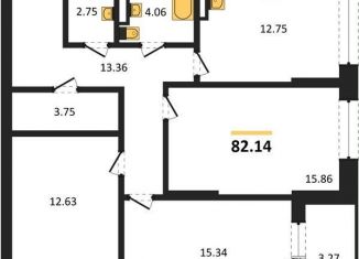 Продается трехкомнатная квартира, 82.1 м2, Воронеж