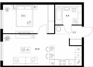 Продажа 1-комнатной квартиры, 42 м2, Москва, Головинский район, Кронштадтский бульвар, 11