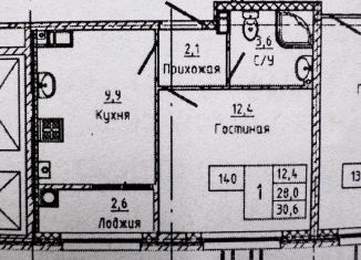 1-ком. квартира на продажу, 30.6 м2, Ставрополь, улица Николая Голодникова, 7к2