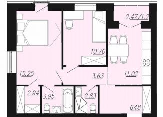 Продается 2-ком. квартира, 58 м2, Челябинская область, улица Энергетиков