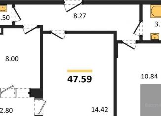 2-комнатная квартира на продажу, 47.6 м2, Воронеж, Советский район