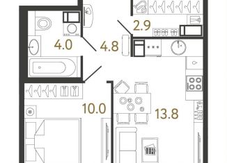 Продается 1-комнатная квартира, 35.5 м2, Санкт-Петербург, метро Парнас