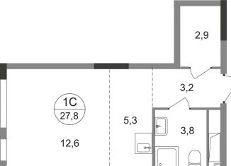 Продажа квартиры студии, 27.8 м2, Московский, ЖК Первый Московский