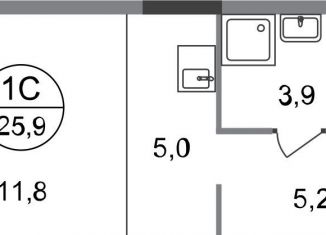 Продажа квартиры студии, 25.9 м2, Московский, ЖК Первый Московский
