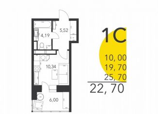 Продаю квартиру студию, 22.7 м2, Домодедово, Лёдовская улица, 31