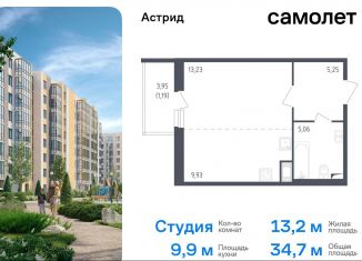 Продаю квартиру студию, 34.4 м2, Колпино, проспект Ленина, 60, ЖК Астрид