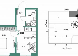 Продается 2-ком. квартира, 30.6 м2, Тюмень, Калининский округ, Ярославская улица, 9к1