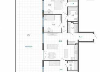 Продажа 3-ком. квартиры, 117.4 м2, Екатеринбург, метро Чкаловская, улица Академика Парина, 12/6