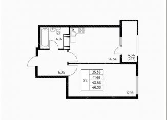 Продажа однокомнатной квартиры, 46 м2, Ростов-на-Дону, улица Нансена, 103/1/6