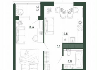 Продам 1-комнатную квартиру, 39.7 м2, Воронеж, Железнодорожный район