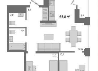 3-ком. квартира на продажу, 65.8 м2, Новосибирск