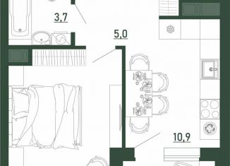 Продается 1-комнатная квартира, 35.4 м2, Воронеж, Железнодорожный район