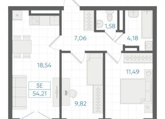 Продается 2-комнатная квартира, 53.1 м2, Екатеринбург, Ленинский район