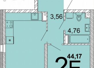 Однокомнатная квартира на продажу, 42.5 м2, Екатеринбург, улица Академика Парина, 35/2