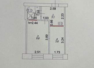 Продажа однокомнатной квартиры, 22.9 м2, Казань, улица Халитова, 7, Советский район